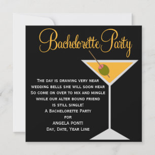 Schwarz-Orange-Bachelorette Einladung