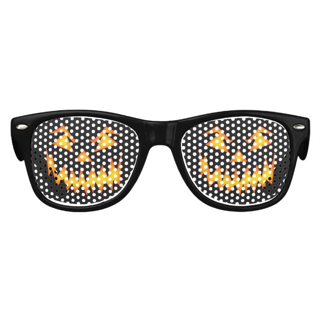 Schwarz-Orange-Beängstigende Kürbiskehs Halloween Sonnenbrille (Vorderseite)