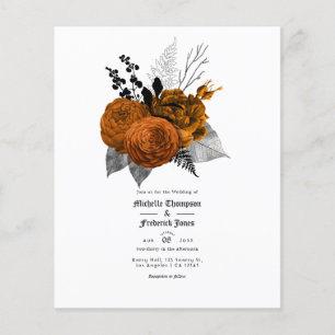 Schwarz-Orange-Blumengotik Flyer
