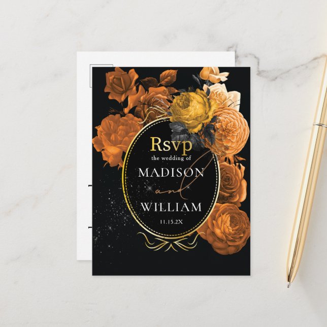 Schwarz-Orange Blumenzwiebelmahlzeit UAWG Postkarte (Vorderseite/Rückseite Beispiel)