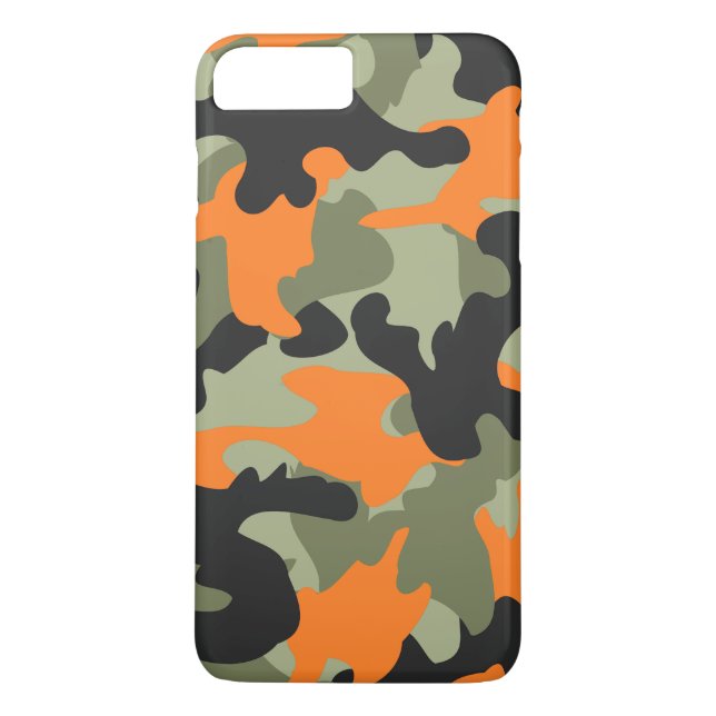 Schwarz Orange Green Camouflage Camouflage Muster  Case-Mate iPhone Hülle (Rückseite)