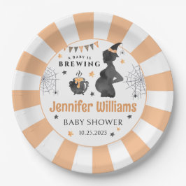 Schwarz-Orange Halloween Baby braut Babydusche Pappteller