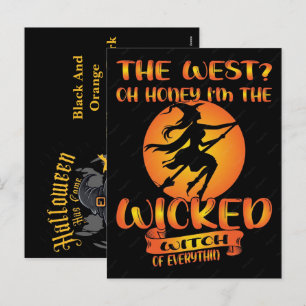 Schwarz-Orange-Halloween-Dunkel-Fantasy 2026 Feiertagspostkarte