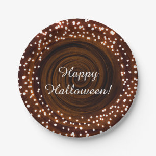 Schwarz-Orange Halloween-Party Pappteller