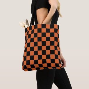 Schwarz-orange Halloween-Schachbrettmuster