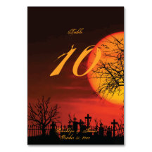 Schwarz-Orange-Halloween-Tischnummern