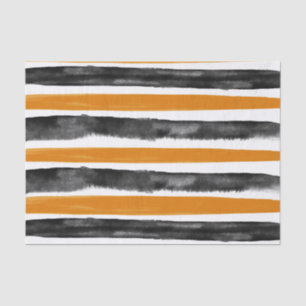 Schwarz-Orange Halloween Wasserfarben Streifen Seidenpapier