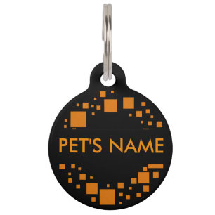 Schwarz-Orange Hundemarke Katze-Tag Halloween Farb Tiermarke