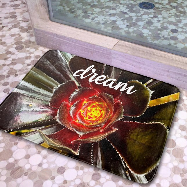 Schwarz-Orange-Kaktus Nah-up Fotografy Dream Badematte (Von Creator hochgeladen)