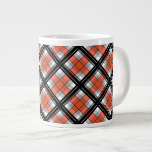 Schwarz-Orange-Kariert Jumbo-Tasse