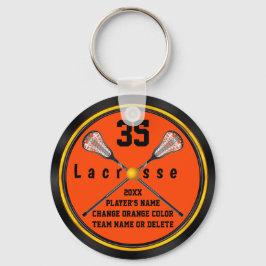 Schwarz-orange Lacrosse Geschenkideen, PERSONALISI Schlüsselanhänger