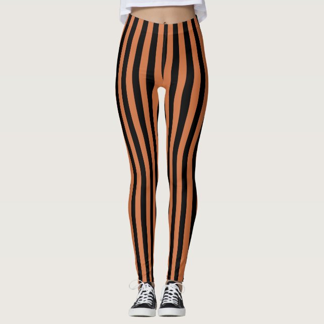 Schwarz-Orange-Leggings Leggings (Vorderseite)