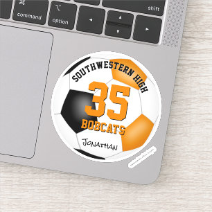 Schwarz-Orange-Mannschaft Farben Jungs Fußball Aufkleber