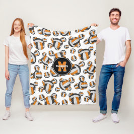 Schwarz-Orange-Mannschaft Farben Mädchen Sport-Vol Fleecedecke