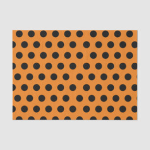 Schwarz-Orange-mittelgroße Polka-Dot-Papiere Seidenpapier