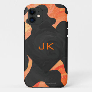 Schwarz-Orange-Print, Monogram-Kuh Case-Mate iPhone Hülle