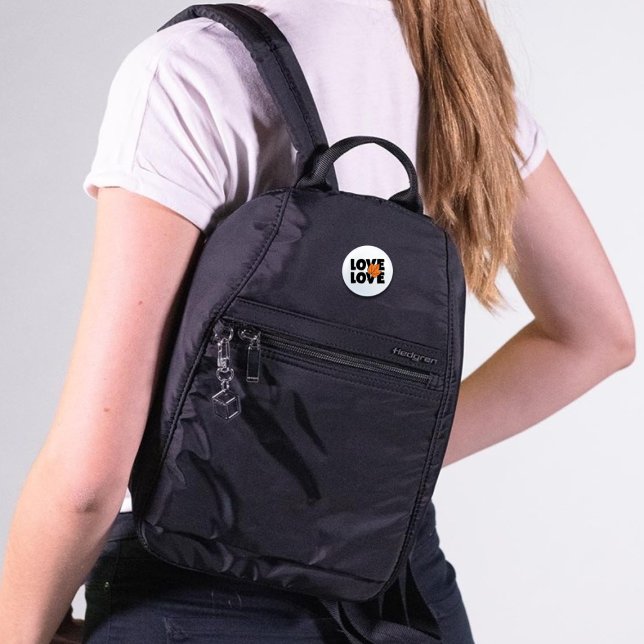 Schwarz/Orange-Printwerbung im Herbst "Liebe" Button (Von Creator hochgeladen)