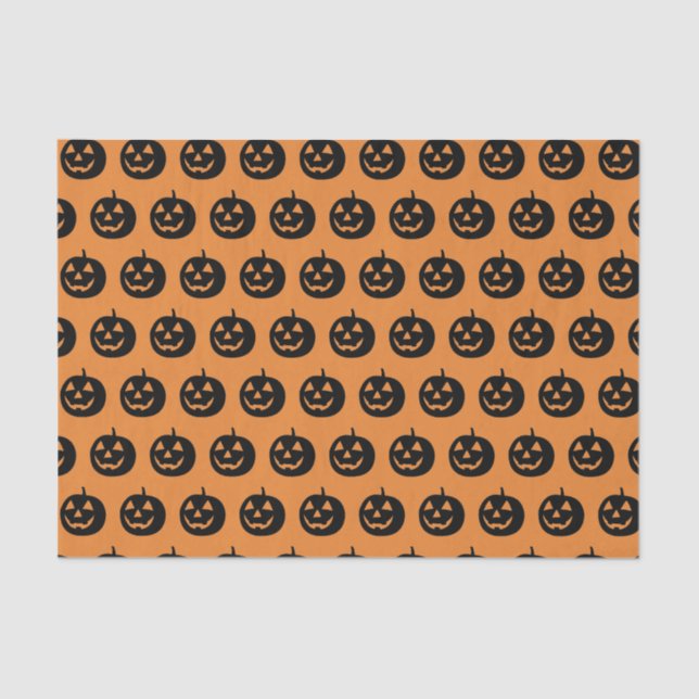 Schwarz-Orange-Pumpkin-Muster Seidenpapier (Vorderseite)