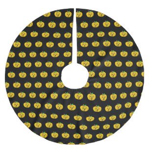Schwarz-Orange Pumpkins Halloween-Baumrock Polyester Weihnachtsbaumdecke