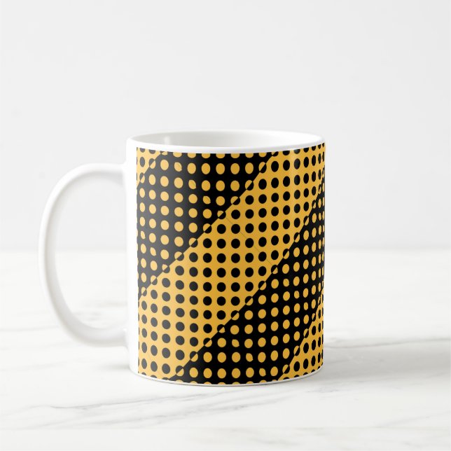 Schwarz-Orange-Punktmuster Kaffeetasse (Links)