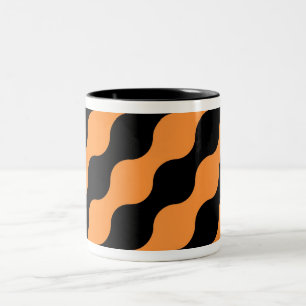 Schwarz, Orange Retro Circles Art Pattern Tasse