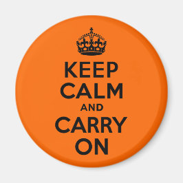 Schwarz Orange Ruhe bewahren und weiter tragen Magnet