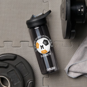 Schwarz-Orange-Schulklub-Mannschaft färbt kundensp Trinkflasche