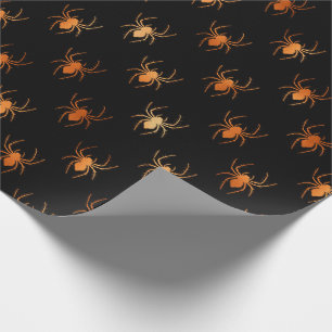 Schwarz-Orange-Spider Halloween-Muster Geschenkpapier