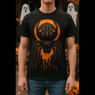 Schwarz-Orange-Spione Halloween T-Shirt