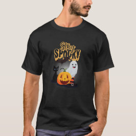 Schwarz-Orange-Spooky Halloween T-Shirt