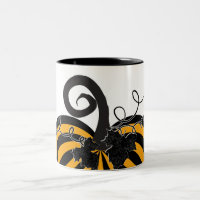 Schwarz Orange Striped Pumpkin Chic Herbst