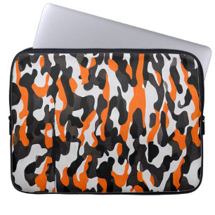 Schwarz-Orange-Tarnmuster Elektronik-Bag Laptopschutzhülle
