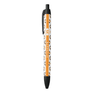 Schwarz Orange Teamfarben Volleyballspieler Name Kugelschreiber