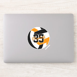Schwarz Orange Volleyball-Mannschaftsfarben Aufkleber