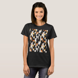 Schwarz-Orange-weiße Katzen T-Shirt