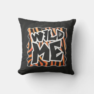 Schwarz-Orange Wild Me Zebra Kissen