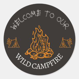 Schwarz-Orange Wildfire Adventure Round Sticker