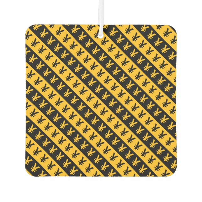 Schwarz-Orange-Yen-Zeichen ( ≥) Streifen Autolufterfrischer (Vorderseite)