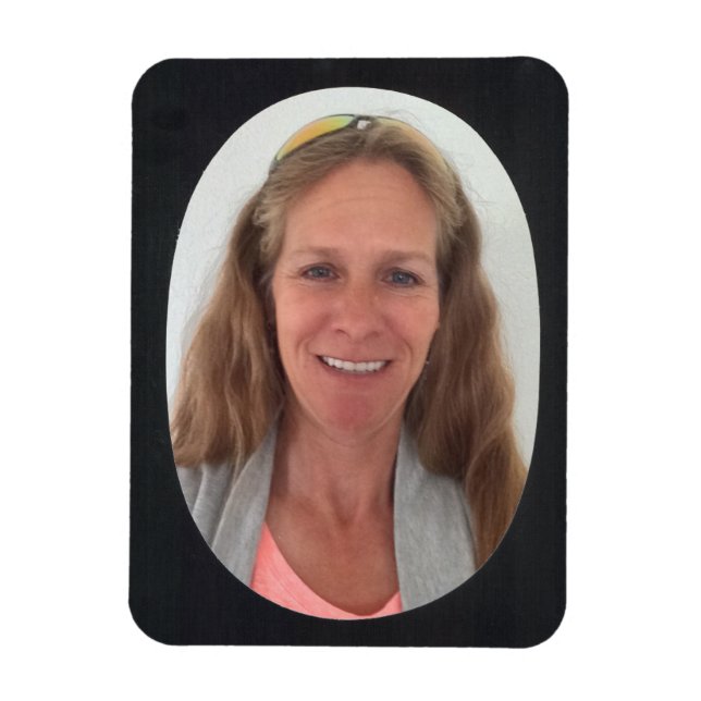 Schwarz-Oval-Foto Magnet (Vertikal)