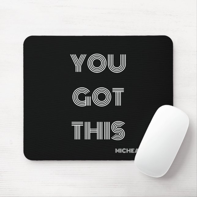 Schwarz Personalisiert GOT DU DIES Motivierend Mousepad (Mit Mouse)