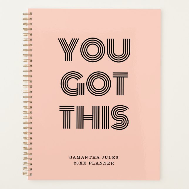 Schwarz Personalisiert GOT DU DIES Motivierend Planer (Vorderseite)