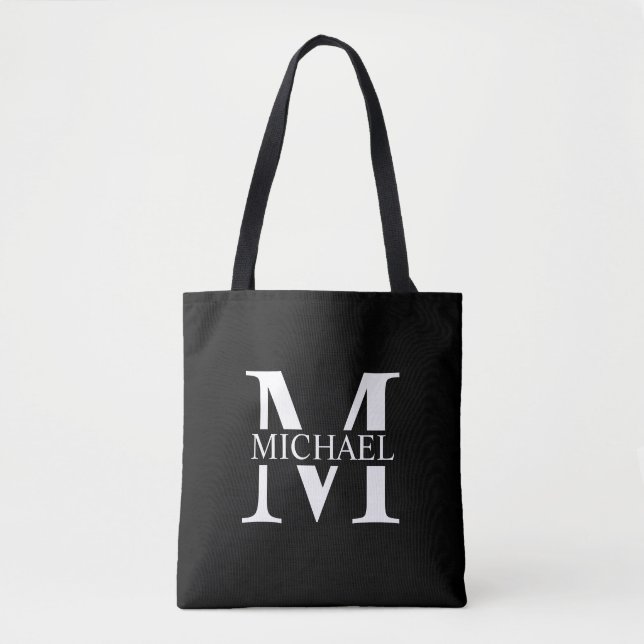 Schwarz-Personalisiert-Monogramm und Name (Vorderseite)