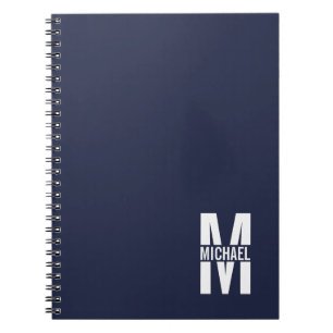 Schwarz-Personalisiert-Monogramm und Name Notizblock