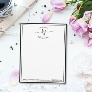 Schwarz Personalisiert   Vom Schreibtisch der Kart Dankeskarte