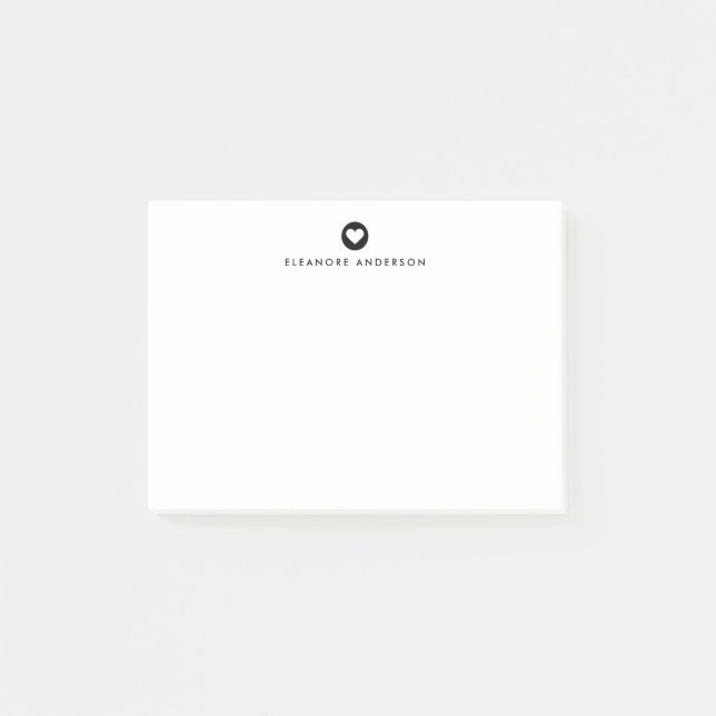 Schwarz | Personalisierte Hinweise zum Herzinfarkt Post-it Klebezettel (Vorderseite)