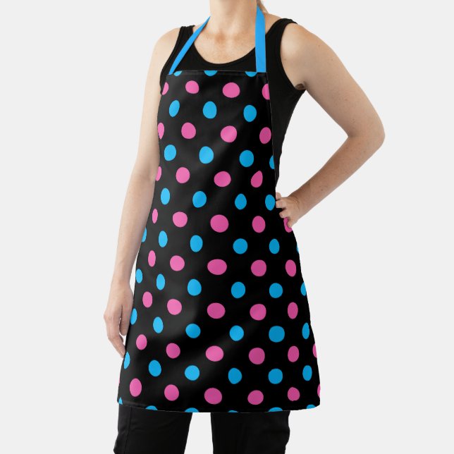 Schwarz Pink Blau Punkte Muster Schürze (InSitu)