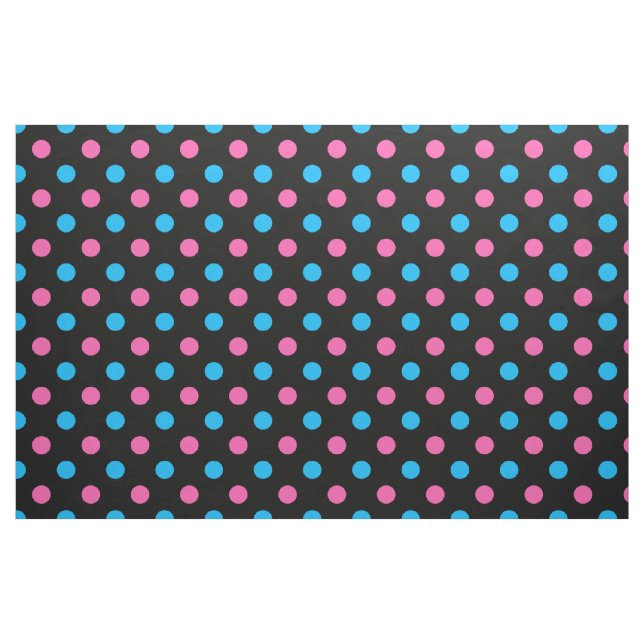 Schwarz Pink Blau Punkte Muster Stoff (Fat Quarter (45,7 x 55,9 cm))