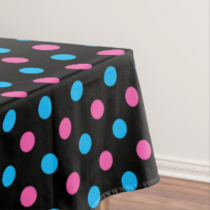 Schwarz Pink Blau Punkte Muster Tischdecke