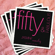 Schwarz Pink Fettschrift Glamourös Fünfzig und Fan