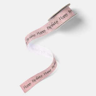 Schwarz Pink Frohen Geburtstag Retro-Typografie Satinband